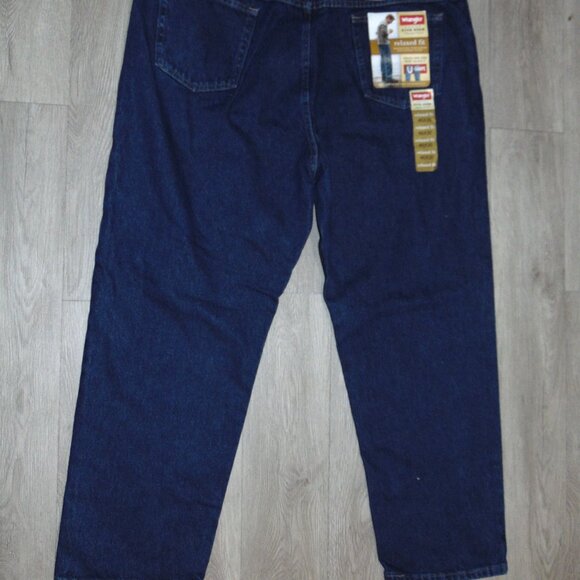 Wrangler Mens Jeans Premium Denim Pant Size 46X30 5 Star Relaxed Fit Cotton Blue - Picture 10 of 14